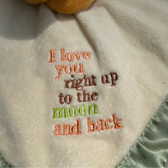 Bunny Rabbit baby blanket Guess How Much I Love You Up to the Moon Back Security - Picture 3 of 8